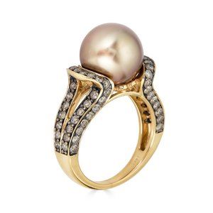 NEW LeVian Brown Pearl & Chocolate Diamond  Ring